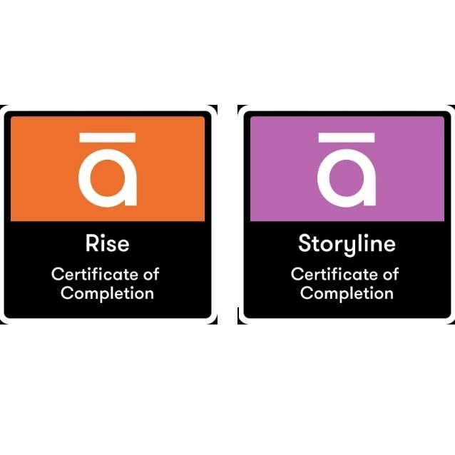 Badges, die bezeugen, dass Katrin Zinke die Autorentools Articulate Rise und Storyline beherrscht Badges, die bezeugen, dass Katrin Zinke die Autorentools Articulate Rise und Storyline beherrscht